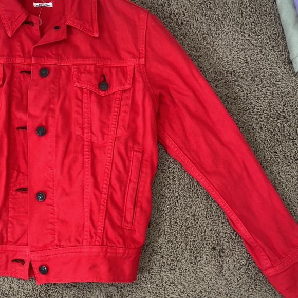 Rag and bone utility red jean jacket - Picture 3 of 4